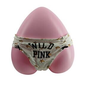 Victoria Secret PINK Wild Pink Horse Cotton Low Rise Thong Womens Large